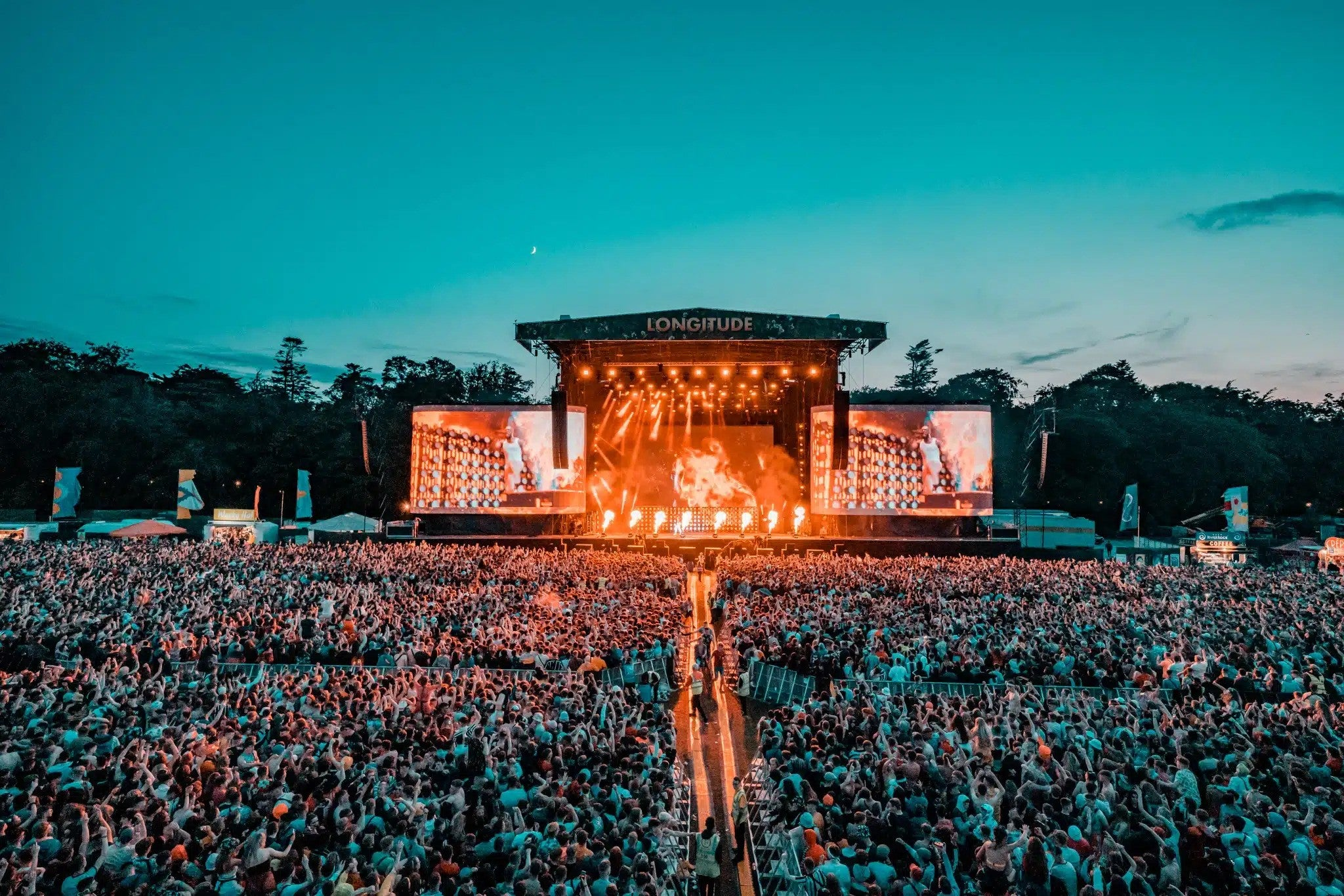 Longitude Festival with crowd who used Longitude buses to get there
