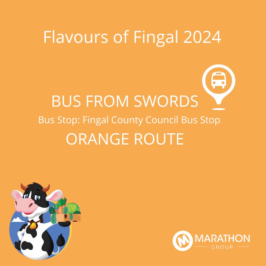 Flavours of Fingal Fingal County Council Bus Stop Swords (ORANGE)