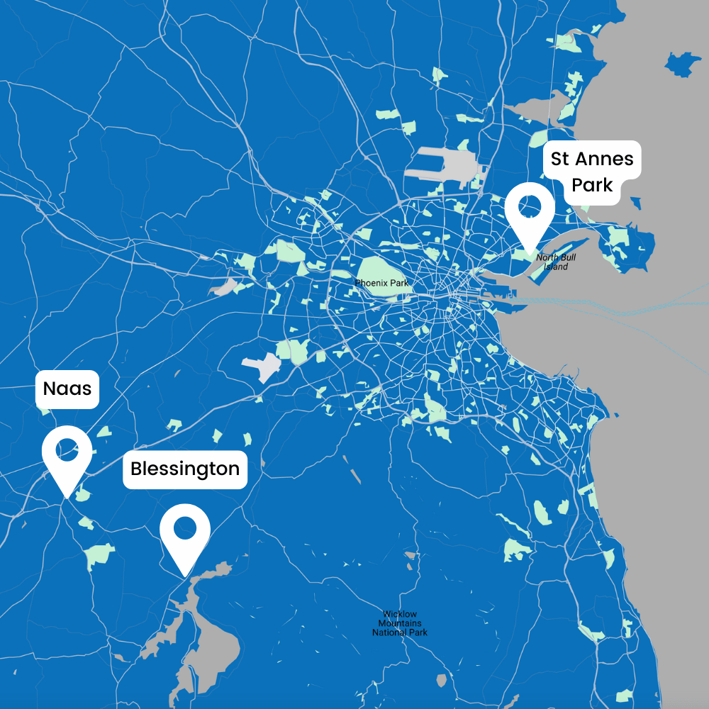 blue bus route map to St Anne's Park