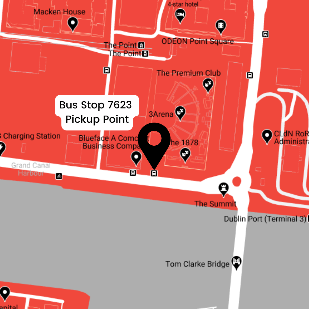Marathon Group Pickup and Drop Off Point at 3Arena Northwall Quay - Bus Stop 7623