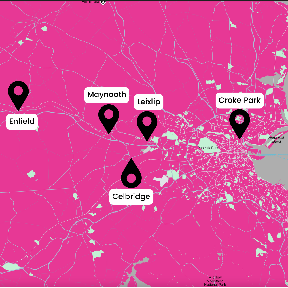 Overview of Pink Bus Route to Croke Park