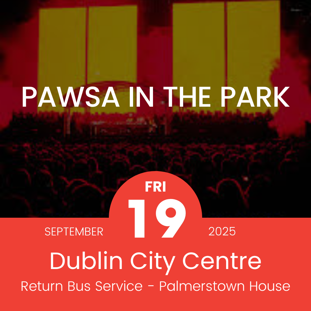 Return Bus - From Dublin City to Pawsa in the Park at Palmerstown House - 19th September