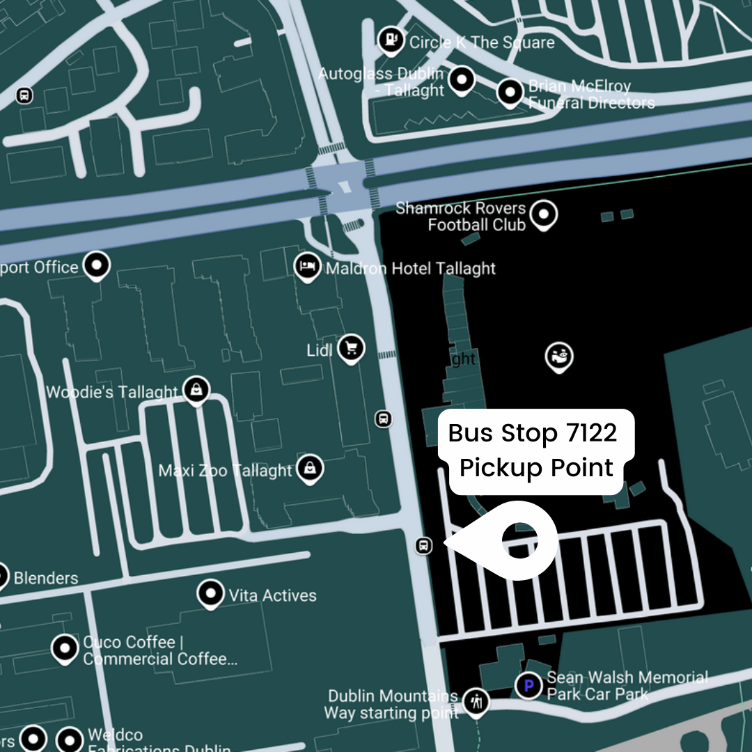 Bus pickup point in Tallaght