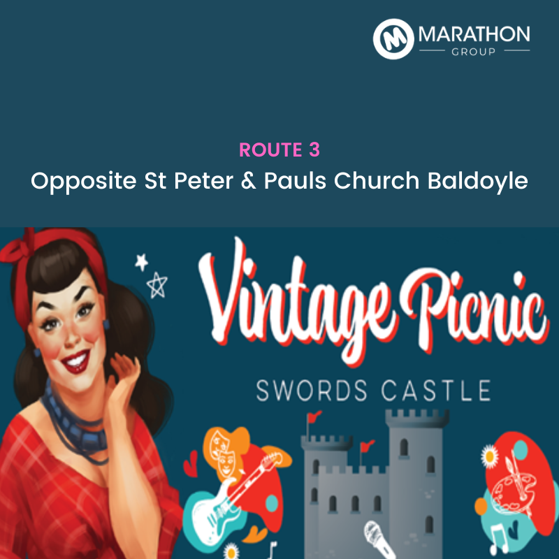 Buses to Vintage Picnic at Swords Castle - From Baldoyle - Return Bus - 25th July 2024