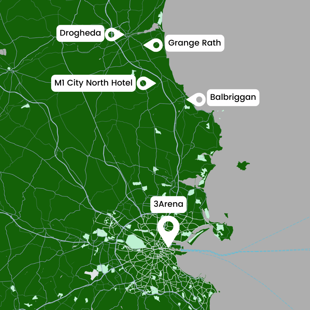 Green Bus Route Map To The 3Arena
