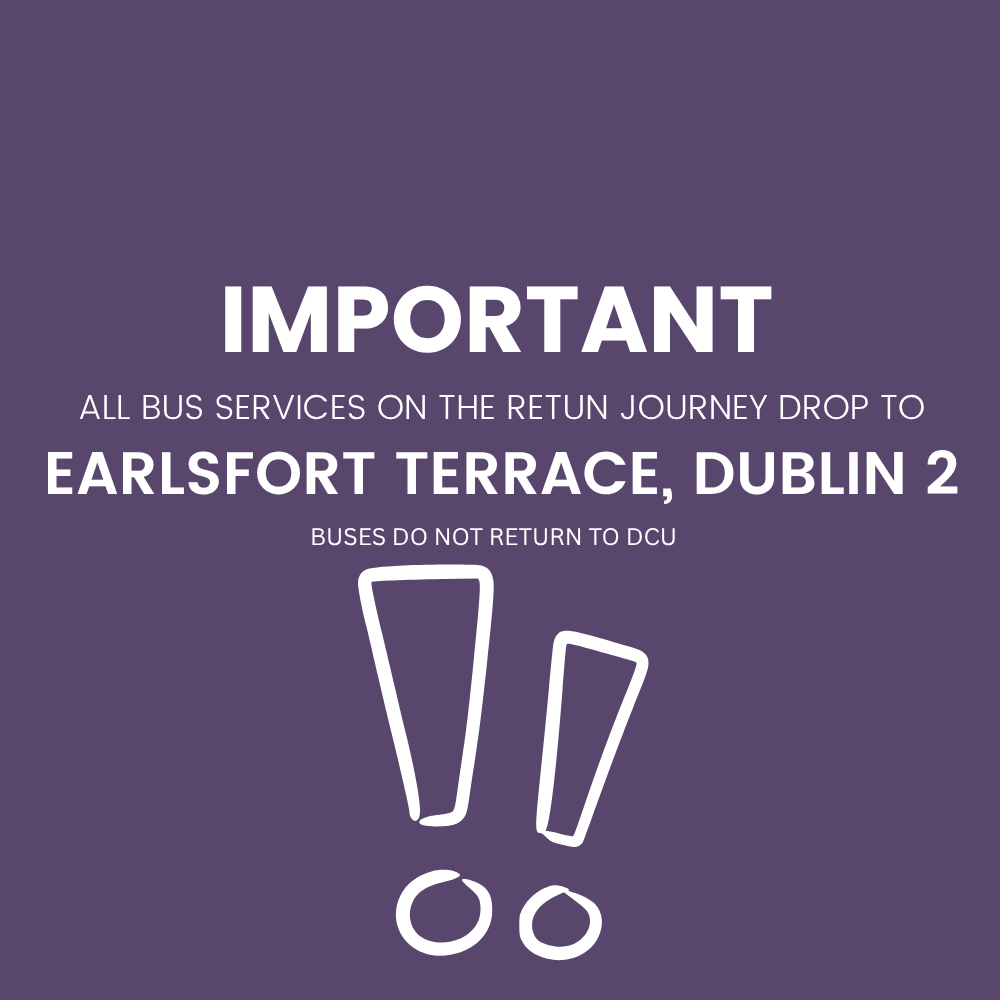 Bus from DCU to Freshers Festival at Leopardstown Racecourse - 16th Sept