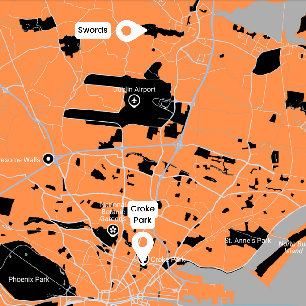 Orange Bus Route from Swords to Croke Park