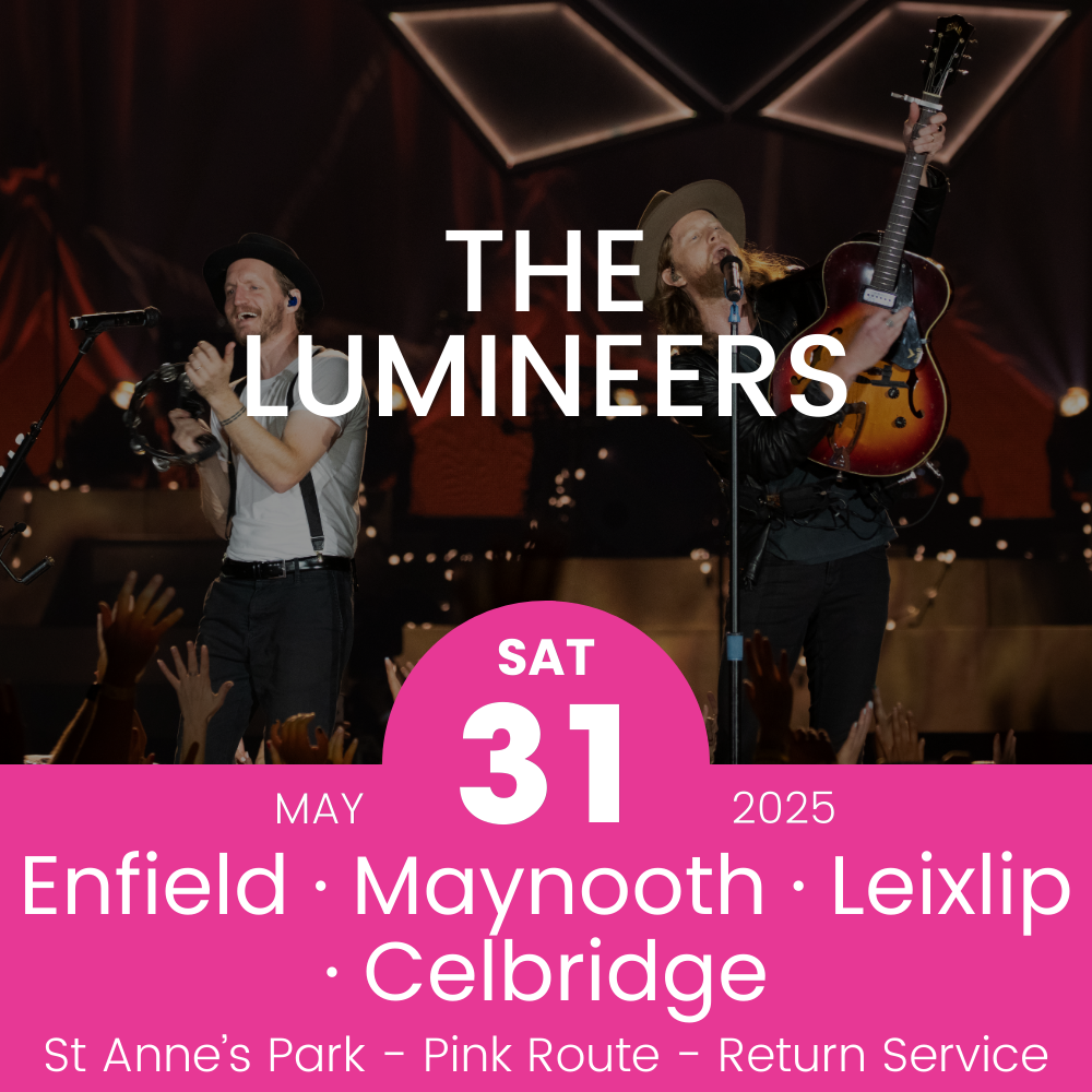 Pink Bus Route Details to The Lumineers at St Anne's Park on May 31st