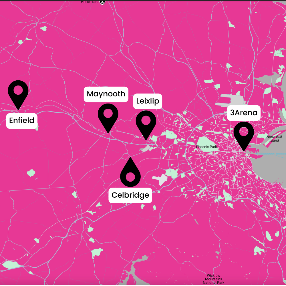 Pink Route Map To The 3Arena
 