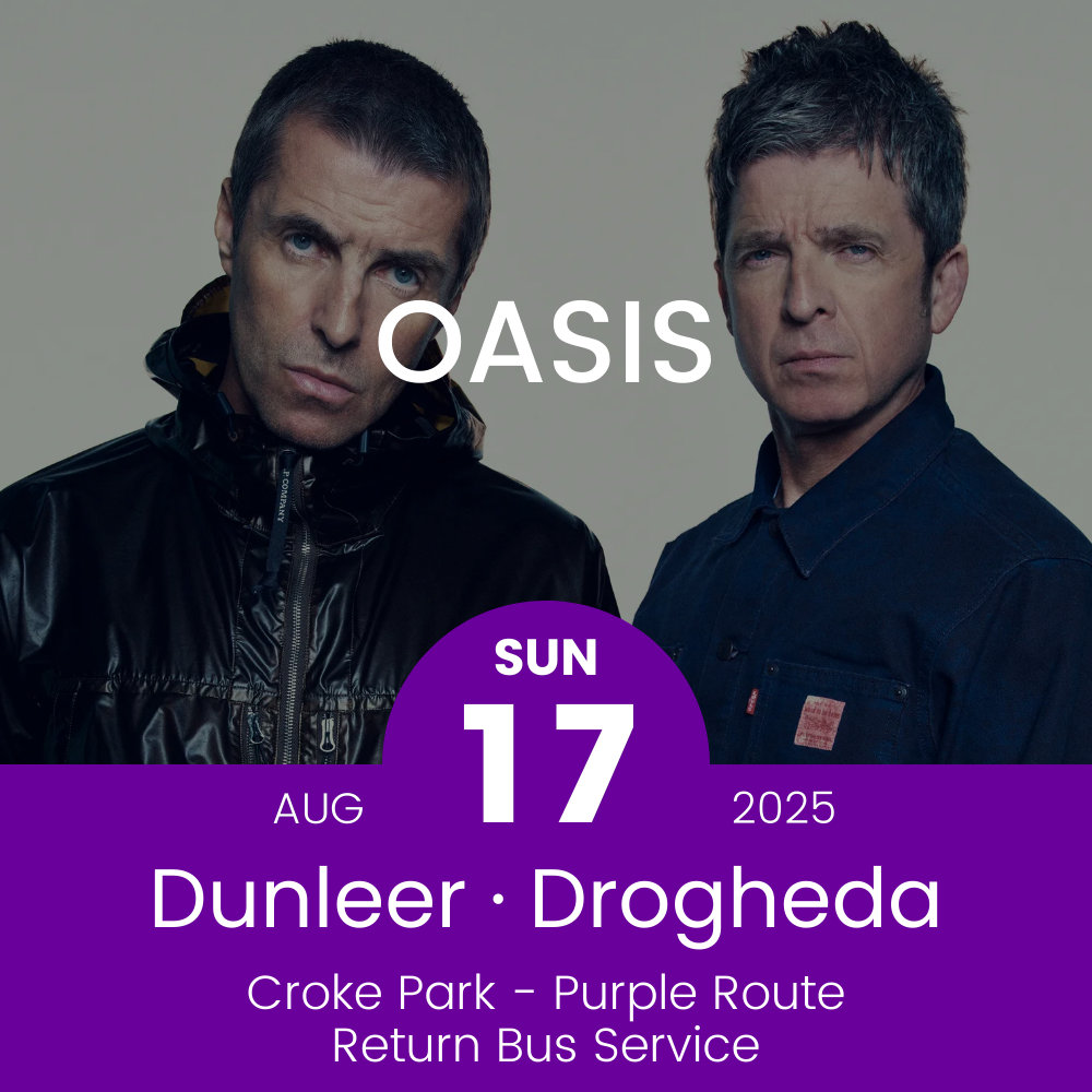 Details of Purple Bus Route to Oasis at Croke Park
